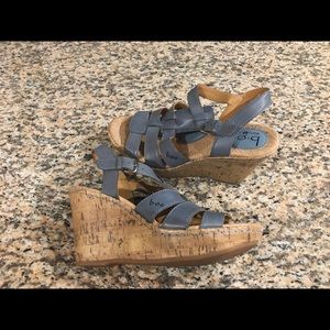 Born B.O.C Blue Wedge Sandals